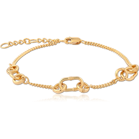 GOLD PLATED 18K STERLING SILVER 925 BRACELET RING KNOT LINKS
