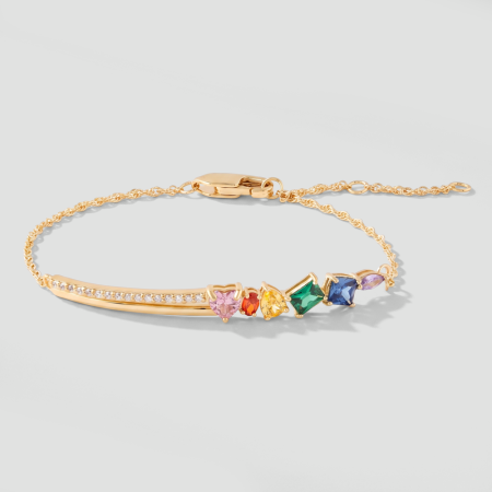 STERLING SILVER 925 GOLD PLATED 18K JEWELED BRACELET