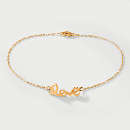 316L GOLD PVD COATED SURGICAL STEEL BRACELET - LOVE