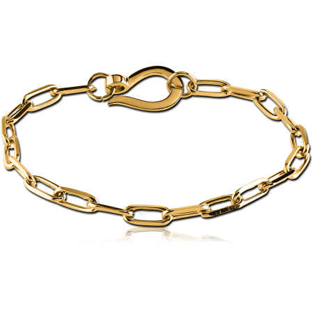 GOLD PVD COATED SURGICAL STEEL BRACELET - LEO SIGN