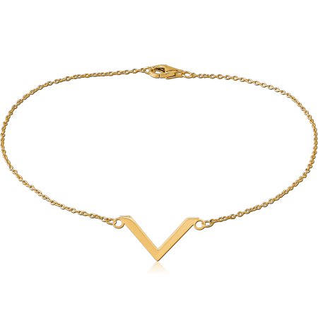 316L GOLD PVD COATED SURGICAL STEEL BRACELET - V