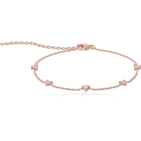 316L ROSE GOLD COATED SURGICAL STEEL JEWELED BRACELET