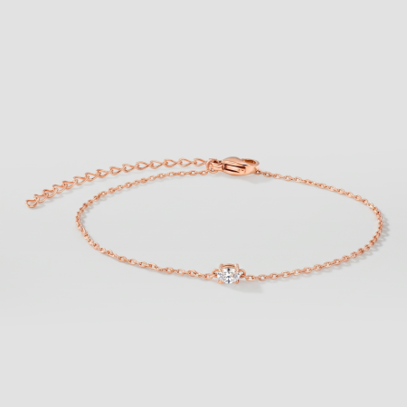 316L ROSE GOLD PVD COATED SURGICAL STEEL JEWELED BRACELET