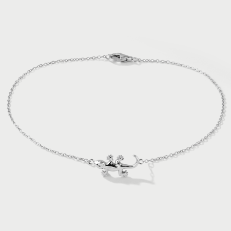 316L SURGICAL STEEL CHAIN BRACELET WITH GECKO CHARM LOBSTER CLASP