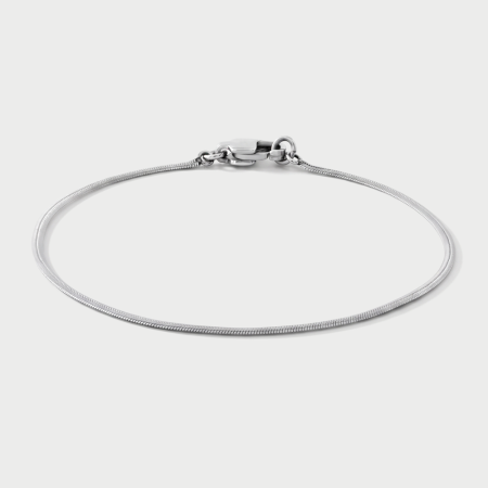 STAINLESS STEEL BRACELET SNAKE CHAIN ULTRA SLIM POLISHED FINISH LOBSTER CLASP