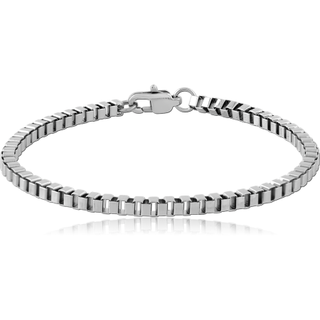 STAINLESS STEEL BRACELET BOX CHAIN POLISHED FINISH