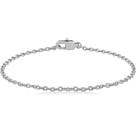 STAINLESS STEEL BRACELET FINE CABLE CHAIN LOBSTER CLASP POLISHED FINISH