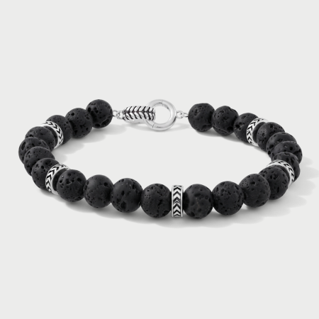 STERLING SILVER 925 BRACELET WITH STONE BEADS