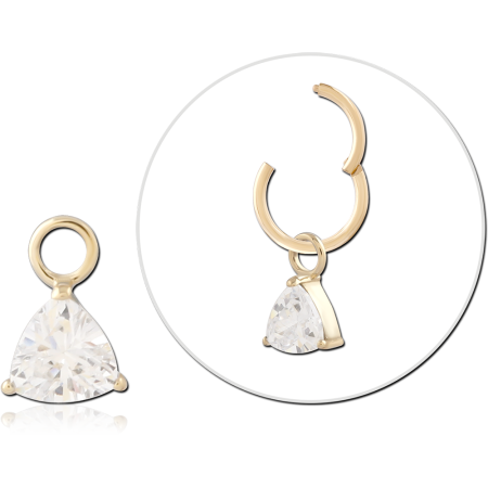 14K GOLD JEWELED CHARM