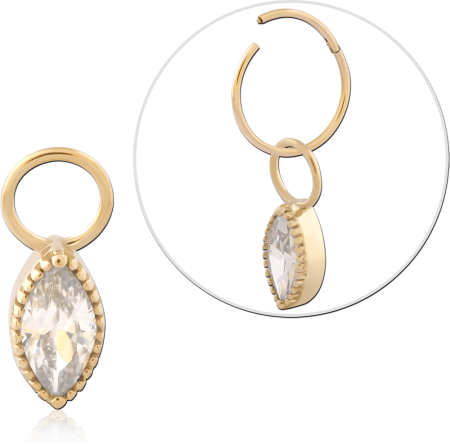 14K GOLD JEWELED CHARM