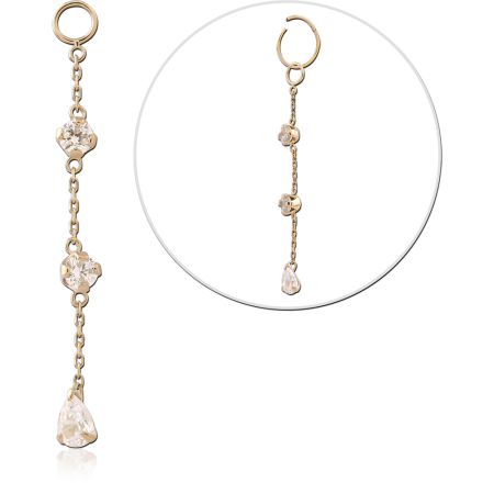 14K YELLOW GOLD JEWELED CHARM