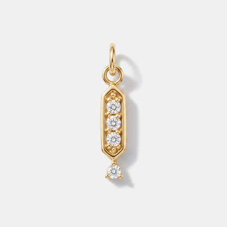 316L GOLD PVD 18K COATED SURGICAL STEEL CHARM ROUND GEM CHANNEL SET