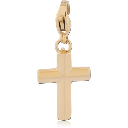 GOLD PVD 18K COATE SURGICAL STEEL CHARM WITH LOBSTER LOCKER
