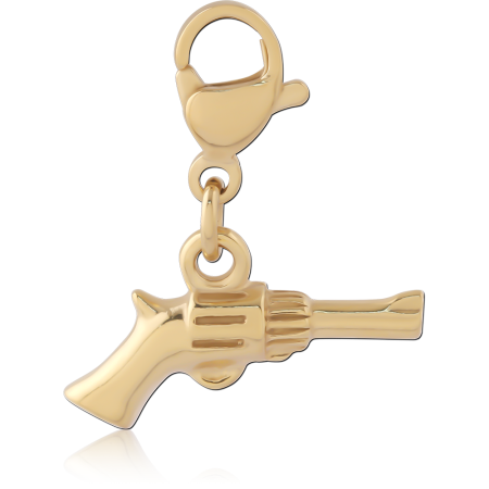 GOLD PVD 18K COATE SURGICAL STEEL CHARM WITH LOBSTER LOCKER