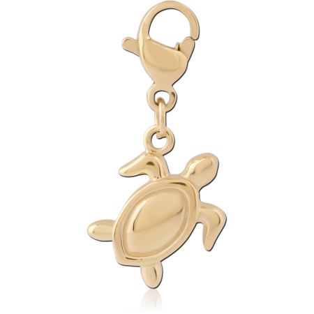 GOLD PVD 18K COATE SURGICAL STEEL CHARM WITH LOBSTER LOCKER