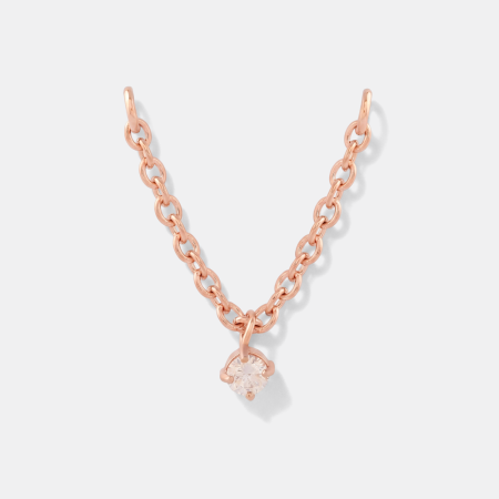 316L ROSE GOLD PVD COATED SURGICAL STEEL JEWELED CHARM