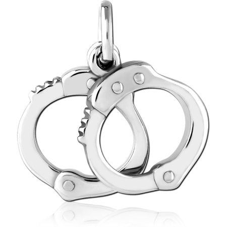 316L SURGICAL STEEL CHARM DOUBLE HANDCUFF