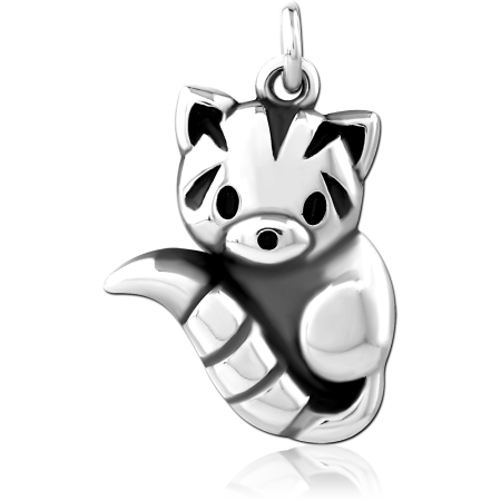 316L SURGICAL STEEL CHARM CUTE RACCOON DANGLE PENDANT