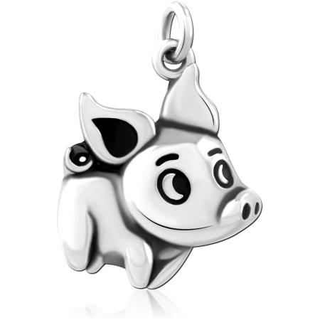316L SURGICAL STEEL CHARM CUTE PIG DANGLE PENDANT