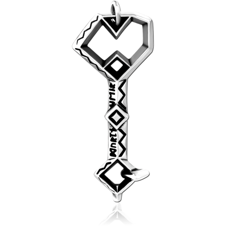 316L SURGICAL STEEL CHARM GEOMETRIC KEY