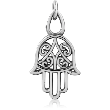 316L SURGICAL STEEL CHARM FILIGREE HAMSA HAND