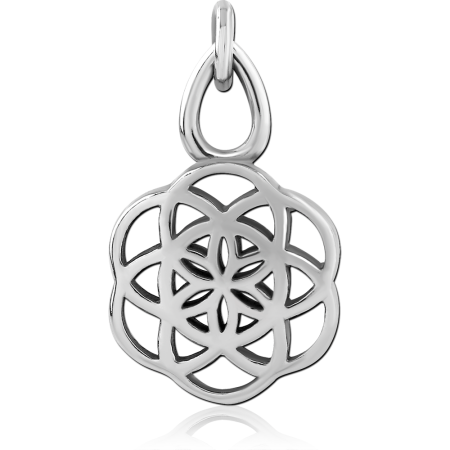 316L SURGICAL STEEL CHARM GEOMETRIC FLOWER