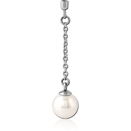 SURGICAL STEEL SCREW-ON CHARM BEAD DROP DANGLE ON CHAIN DESIGN