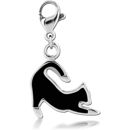 SURGICAL STEEL CHARM WITH LOBSTER LOCKER - CAT