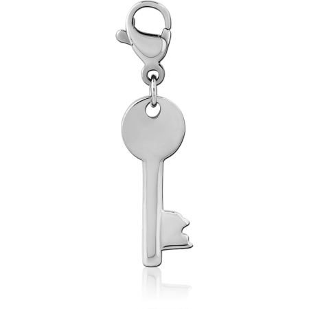 316L SURGICAL STEEL CHARM KEY WITH LOBSTER CLASP