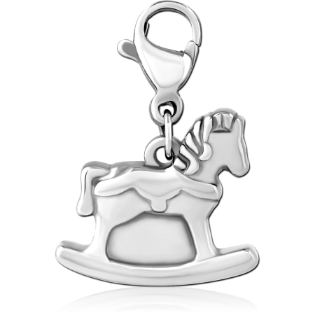 316L SURGICAL STEEL CHARM ROCKING HORSE WITH LOBSTER CLASP
