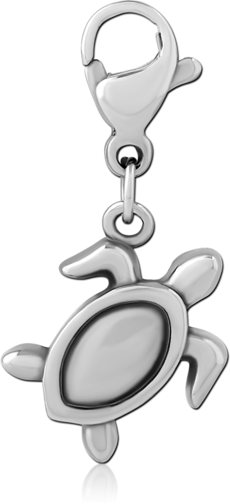 316L SURGICAL STEEL CHARM TURTLE WITH LOBSTER CLASP