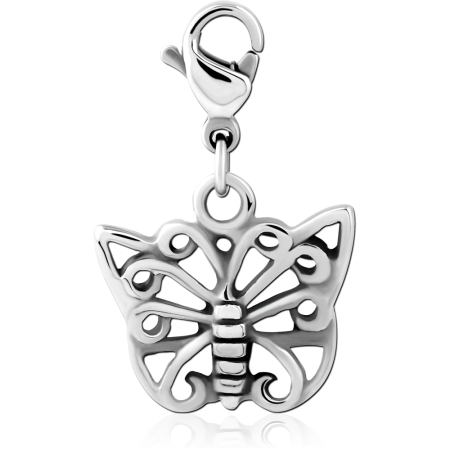 316L SURGICAL STEEL CHARM BUTTERFLY WITH LOBSTER CLASP