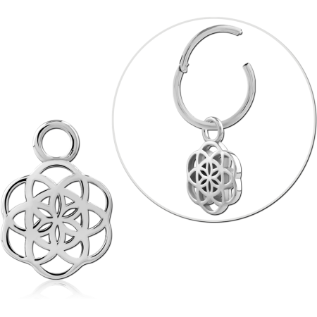 STERLING SILVER 925 SLIDING CHARM OPENWORK MANDALA FLOWER