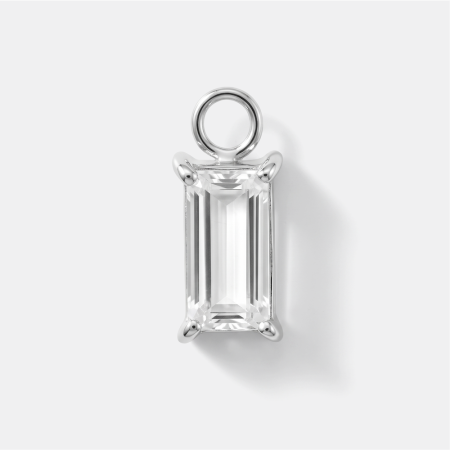 14K WHITE GOLD JEWELED CHARM