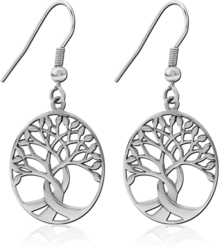 SURGICAL STEEL EARRINGS PAIR - TREE OF LIFE