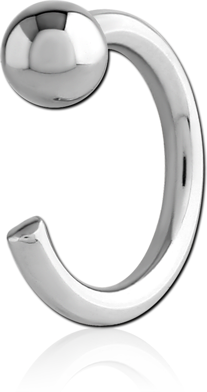 316L SURGICAL STEEL OPEN HOOP EARRING SINGLE BALL END