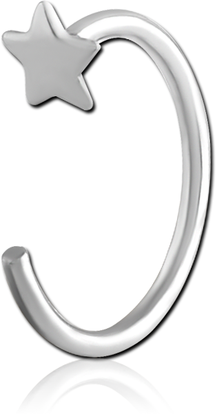 316L SURGICAL STEEL OPEN HOOP EARRING STAR END