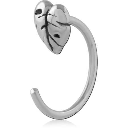 316L SURGICAL STEEL OPEN HOOP EARRING ANATOMICAL HEART DESIGN