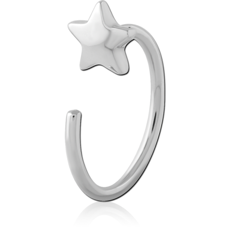 316L SURGICAL STEEL OPEN HOOP EARRING WITH SIMPLE STAR
