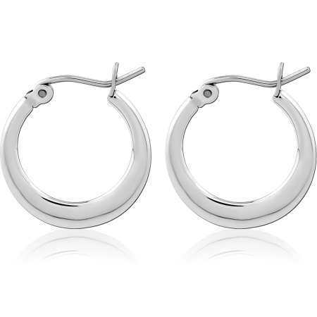 316L SURGICAL STEEL HOOP EARRINGS CLASSIC ROUND POLISHED FINISH LIGHTWEIGHT DESIGN