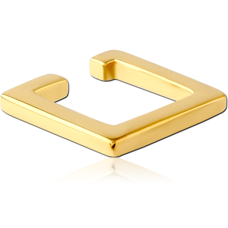 GOLD PVD COATED SURGICAL STEEL EAR CUFF SQUARE OPEN DESIGN