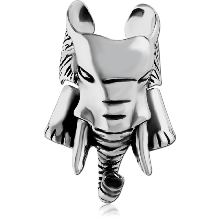SURGICAL STEEL EAR CUFF ELEPHANT HEAD CARVED WRAP DESIGN DETAIL