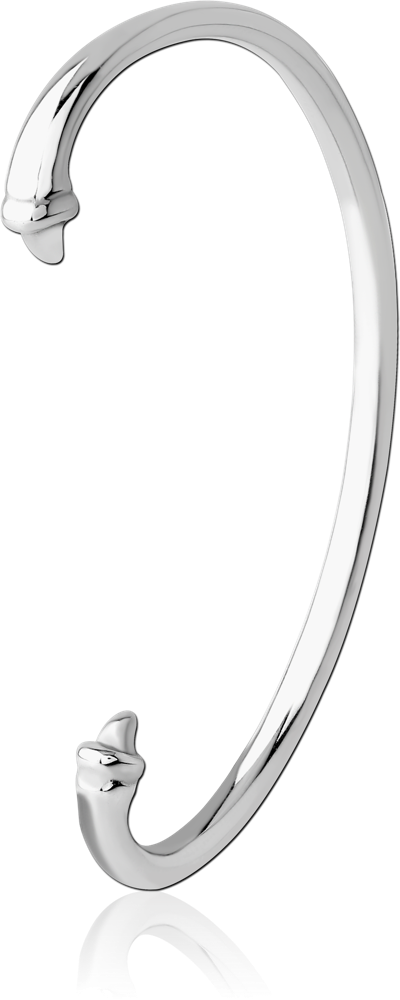 316L SURGICAL STEEL EAR CUFF TEARDROP ENDS OPEN BAND POLISHED FINISH