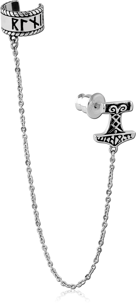 316L SURGICAL STEEL JEWELED EAR CUFF