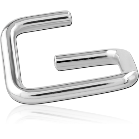 316L SURGICAL STEEL EAR CUFF OPEN SQUARE GEOMETRIC POLISHED MINIMALIST DESIGN