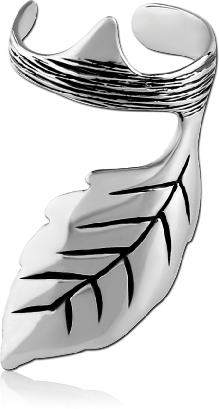 SURGICAL STEEL EAR CUFF - LEAF