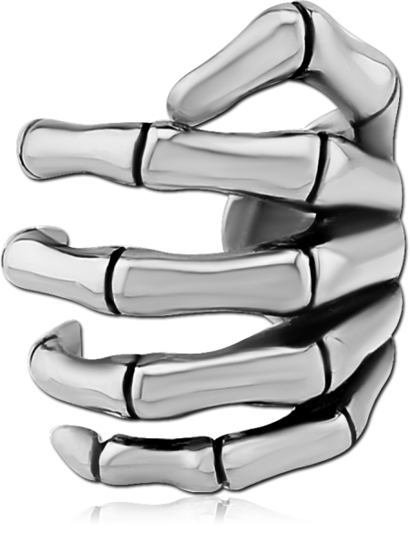 SURGICAL STEEL EAR CUFF - SKELETON HAND