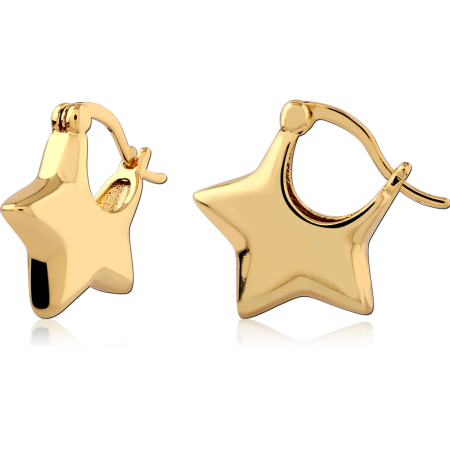 GOLD PLATED 18K STERLING SILVER 925 JEWELED WIRE HOOP EARRINGS