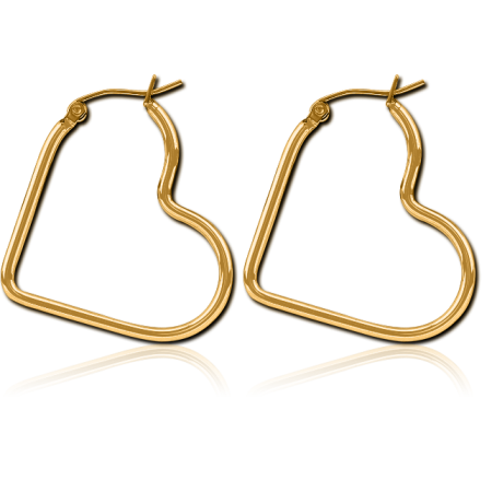GOLD PVD COATED SURGICAL STEEL WIRE HOOP EARRINGS