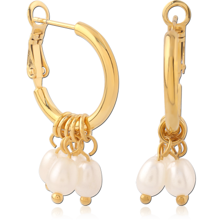 316L GOLD PVD COATED SURGICAL STEEL WIRE HOOP EARRINGS